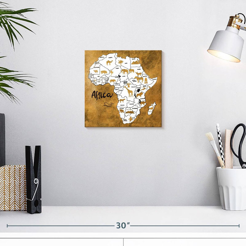 Carte d'Afrique Aliaz, H 10 po x l 10 po