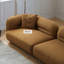 Canapé modulaire en velours brun-725038344