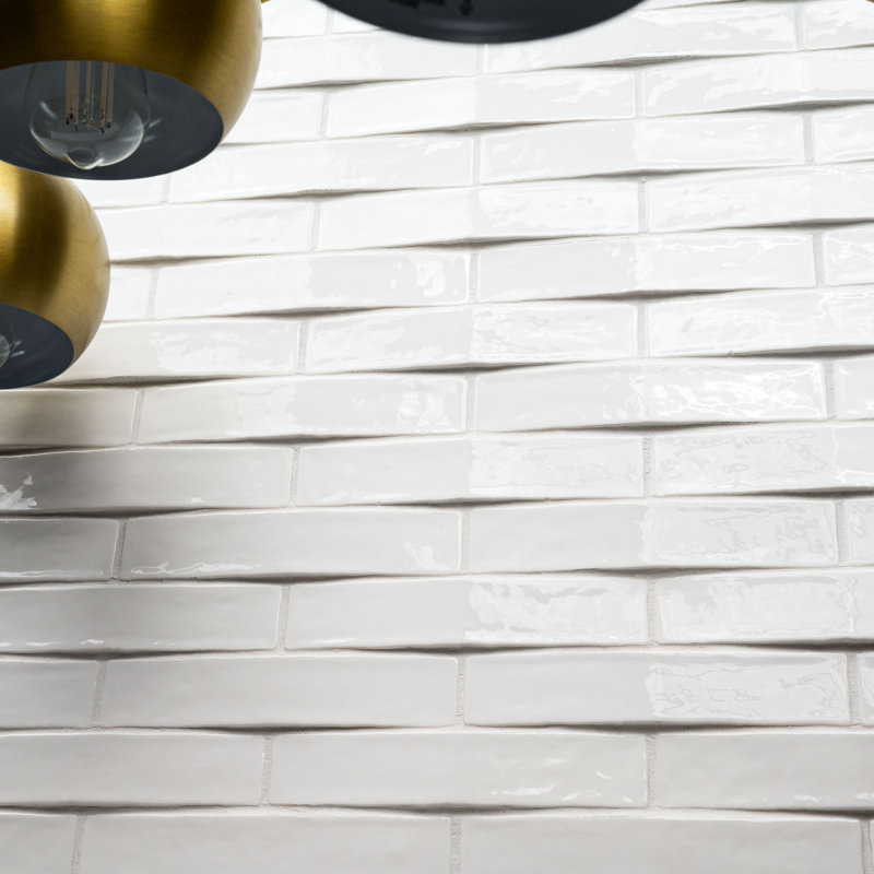 Crescentia 2 in. x 10 in. Glossy Ceramic 3D Wall Tile, Alpine Glow