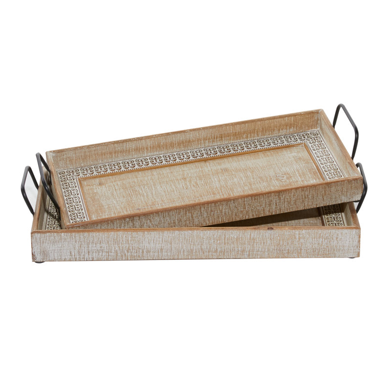 Ensemble de 2 plateaux de service