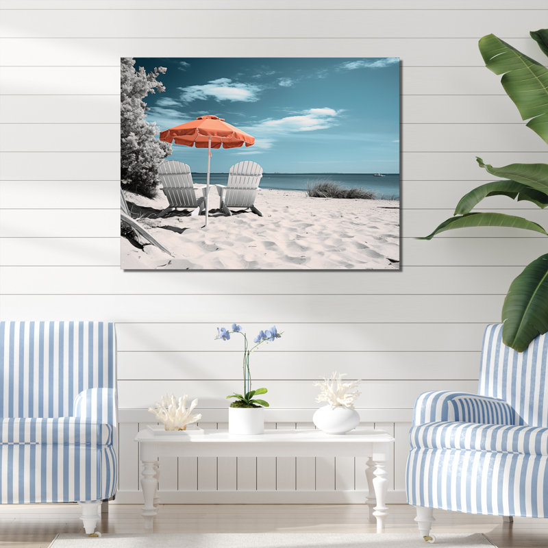 " Beach Seaside Nostalgia Black II ", 30" H x 40" W, Wrapped Canvas
