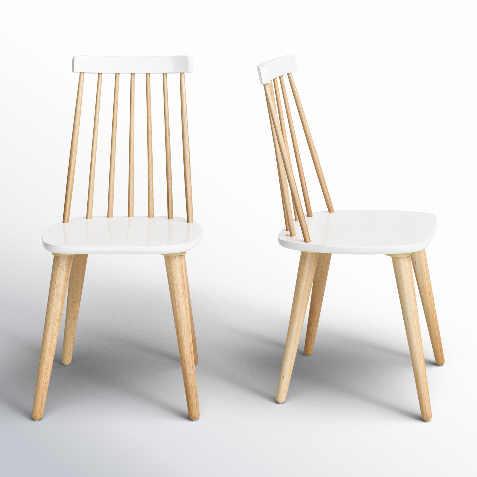 Rolde Dining Chair, White/Natural