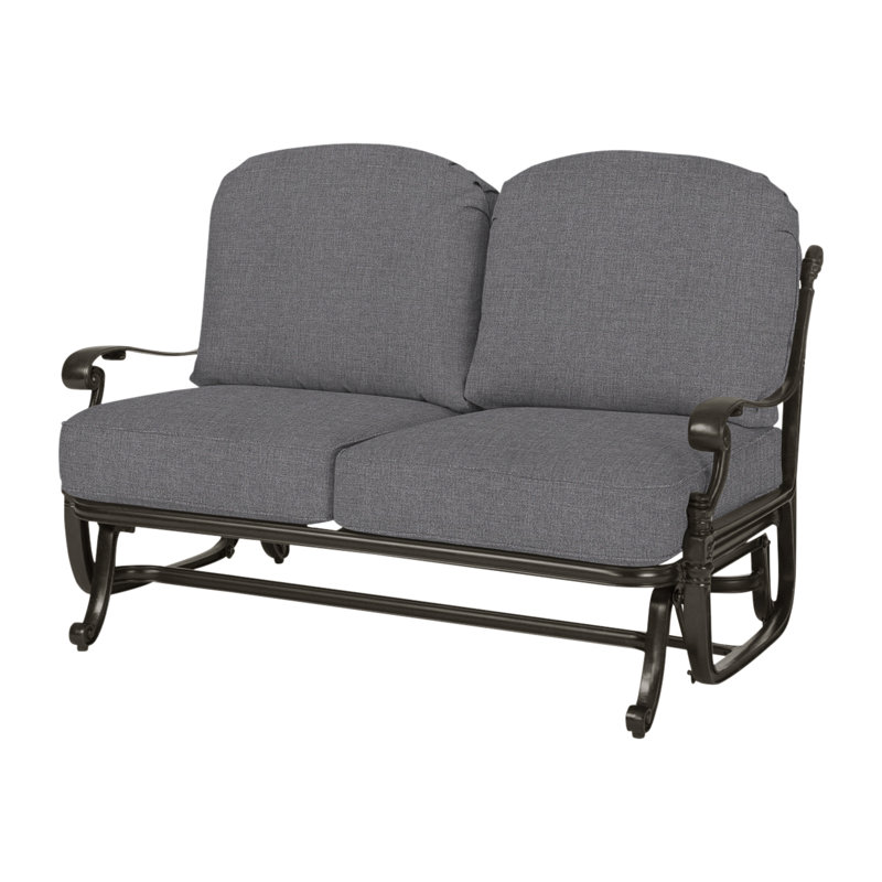Florence Outdoor Glider, Cast Slate Sunbrella® Plainweave, Desert Bronze