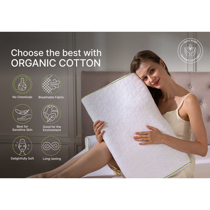Standard Size White Ergonomic Memory Foam Cervical Pillow