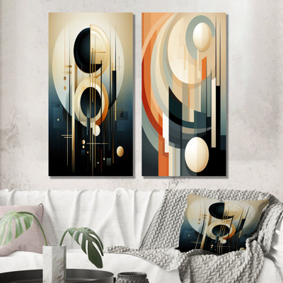 Vecteurs de vanille, formes abstraites - ensemble de 2 formes murales abstraites