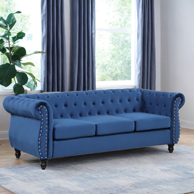 Kamlyn 82'' Rolled Arm Chesterfield Sofa -  Rosdorf Park, 915AEC11F81E4D59B6AF2EE57F0D1511