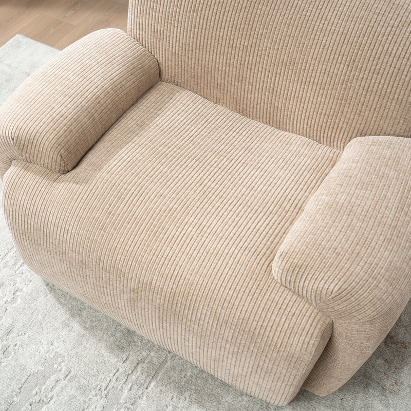 Fauteuil en chenille rembourré avec sièges profonds, Taupe