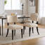 Ensemble de 2 chaises de salle à manger en bois, tissu moderne rembourré pour le confort et le style dans la cuisine ou la salle à manger