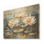 Fleurs de lotus en harmonie orageuse I - Art mural en bois de lotus sur bois de pin naturel-29574650