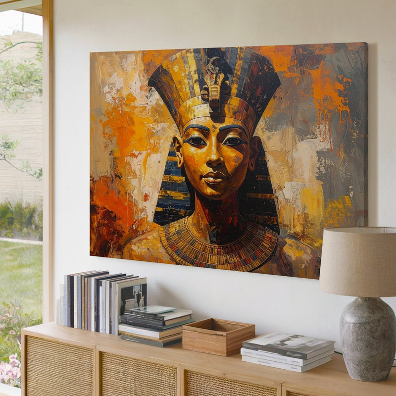 Toile pharaon, art mystique égyptien, art mural égyptien, H 20 po x l 30 po