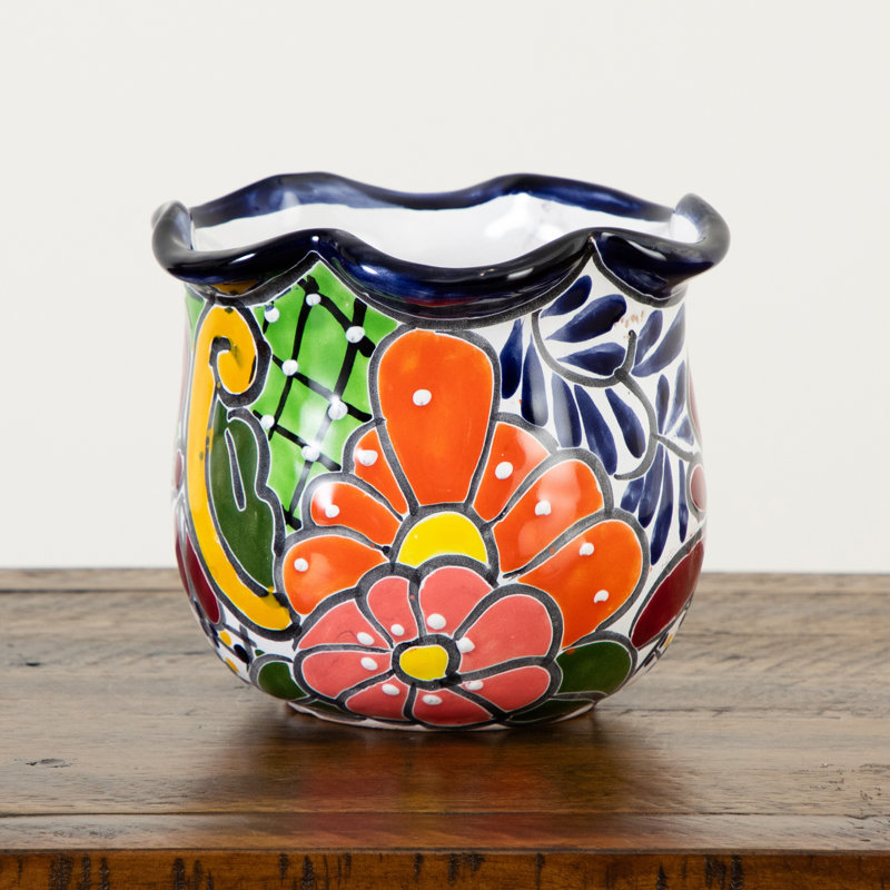 6in. x 7in. Handmade Mexican Talavera Ceramic Planter