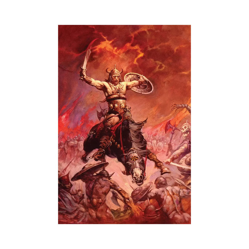 «The Berserker» par Frank Frazetta, impression sur toile tendue, H 12 po x l 8 po x P 0,75 po