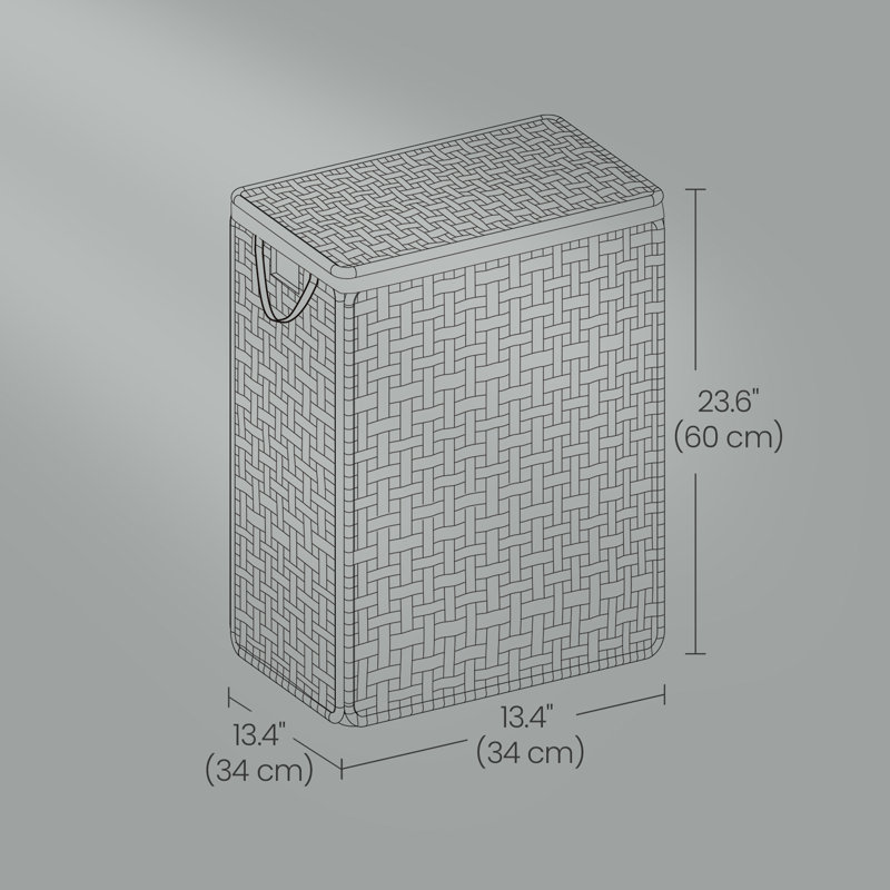 Panier à linge pliable avec couvercle, panier à linge en rotin synthétique avec doublure amovible