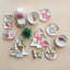 Stoneware Tree Shaped Plate Set With Flora/Fauna Pattern And Electroplating