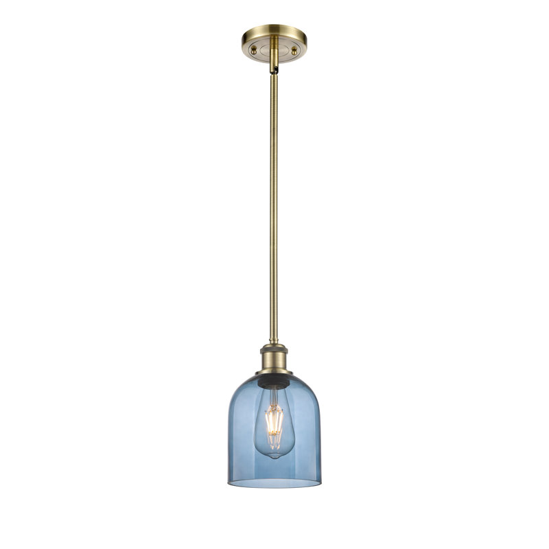 Luminaire suspendu à tige 6 lumières 1 lumière Ballston Allysson, Laiton antique