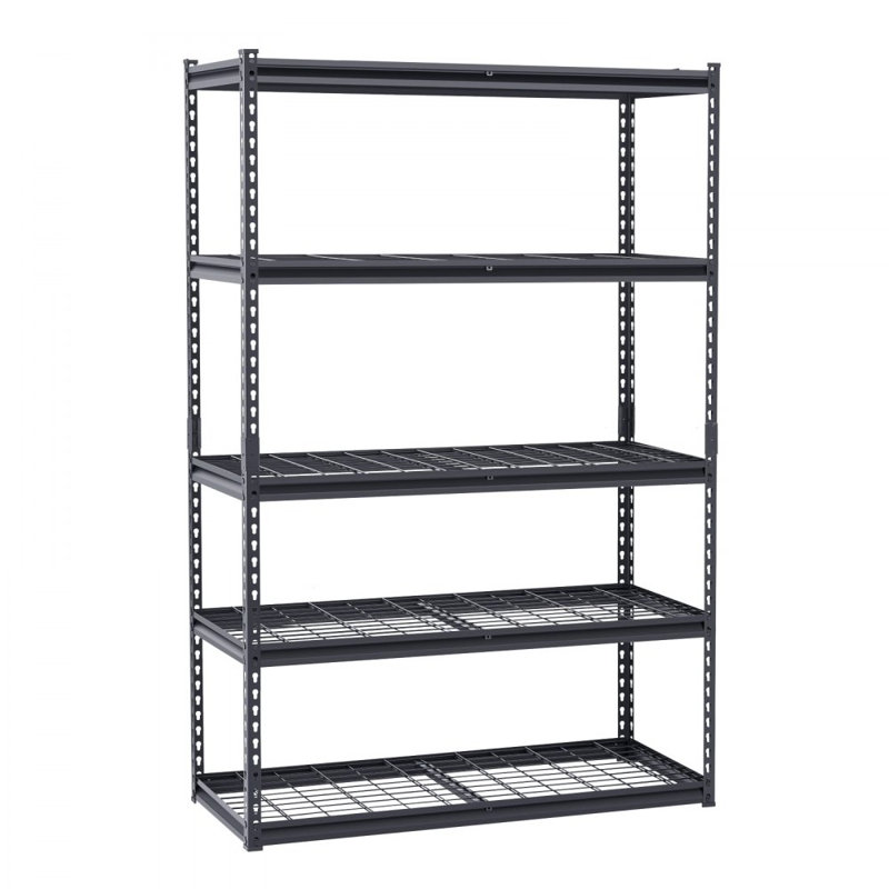Étagères de rangement Étagères de garage robustes réglables, Noir mat, H 72 po x l 48 po x P 20 po