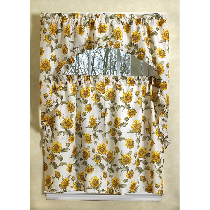 Ensemble de rideau de cuisine tournesol Yacine, Tournesol