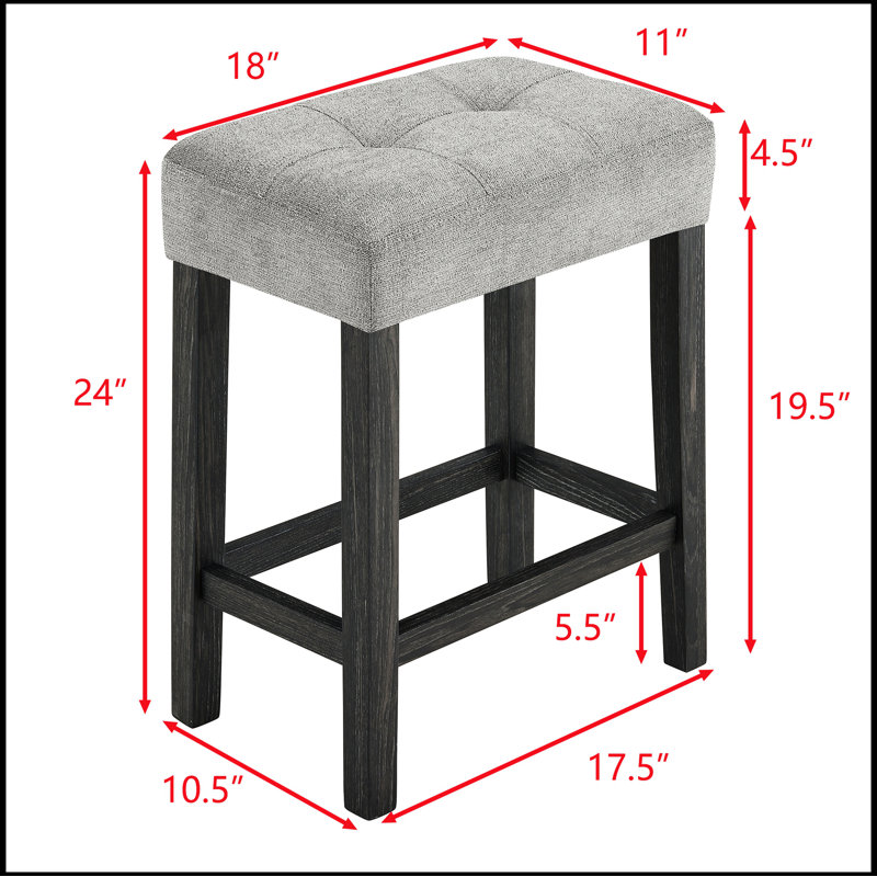Bar Table Set with Power Outlet, Bar Table and Chairs Set, 4 Piece Dining Table Set, Grey