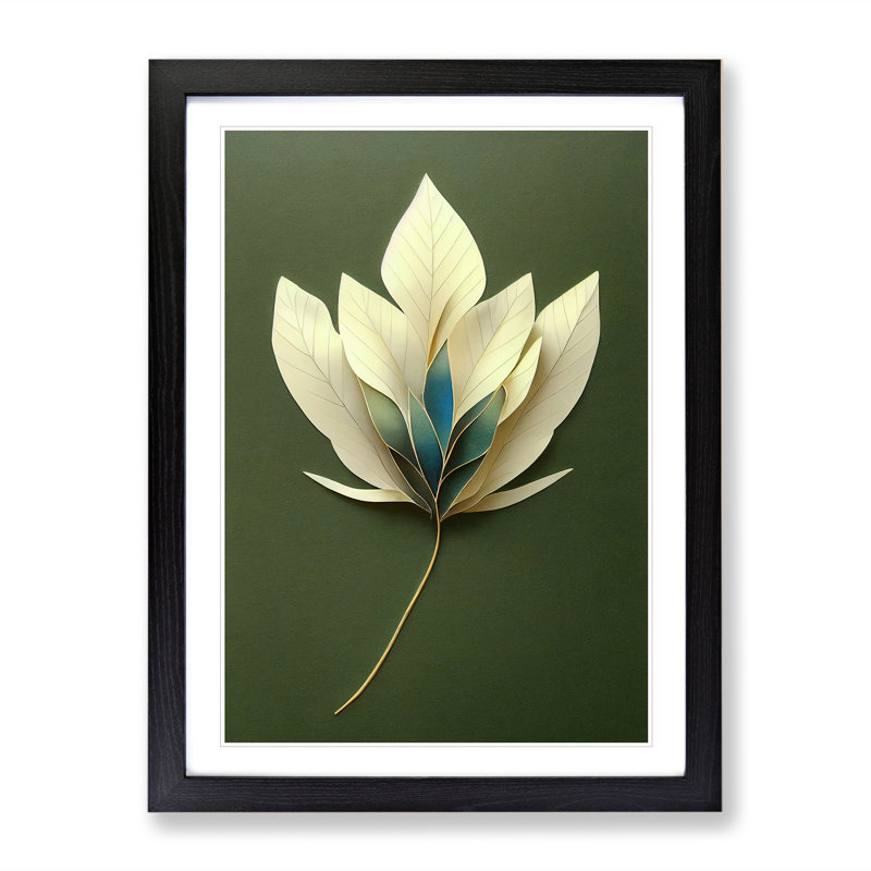 Lovable Leaf - Single Picture Frame Print, 64cm H x 46cm W x 2cm D, Black