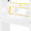 Lit mezzanine double avec escalier de rangement, coiffeuse intégrée avec miroir et tiroirs de rangement, garde-robe et armoires, ports et lumières de chargement USB-399898661