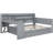 Gray Wooden Daybed With Side Storage And Desk Features In - Pine Frame For Efficient Bedroom 3 Spacious Drawers, Charging Made From-69109034-69109032