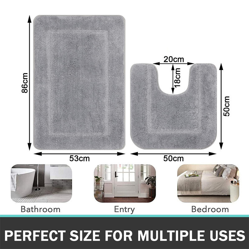 Rectangle Bath Mat, Dark Grey