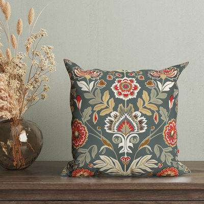 Housse de coussin réversible à motif floral Folk Maximalist