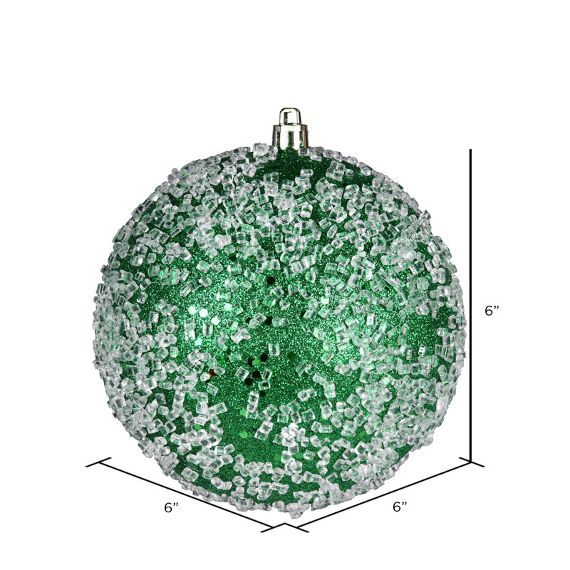 Ornement boule scintillante, H 6 po x l 6 po x P 6 po, Vert, 4