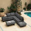Mixed Gray Rattan Corner Sofa Set Industrial Style With Coffee Table Garden Furniture Set Anti-UV Cushions Removable Covers
