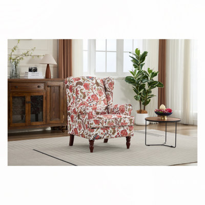 Chaise d'appoint avec pieds en bois rétro