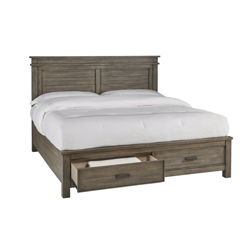 Emylah Solid Wood Storage Platform Bed, Queen