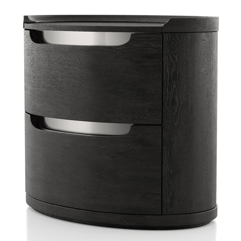 Barry 2-Drawer Nightstand, Black