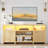 Highboy TV Stand, LED TV Stand For 80-Inch Tvs, Media Console Entertainment Center With Storage For Living Room, Oak