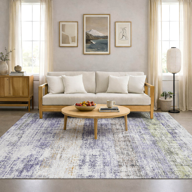 Tapis de qualité supérieure lavable à la machine Mayfield AMF2388, Lavande, 3 pi x 5 pi
