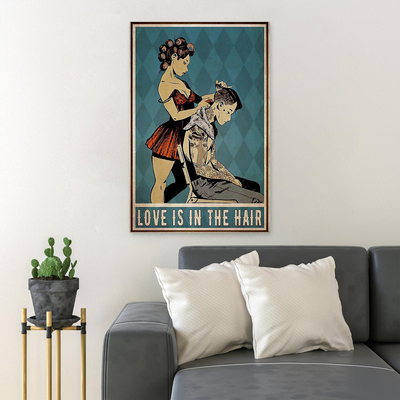 «Girl», impression de rectangle sur toile tendue, «Love Is In The Air», H 14 po x l 11 po x P 2 po