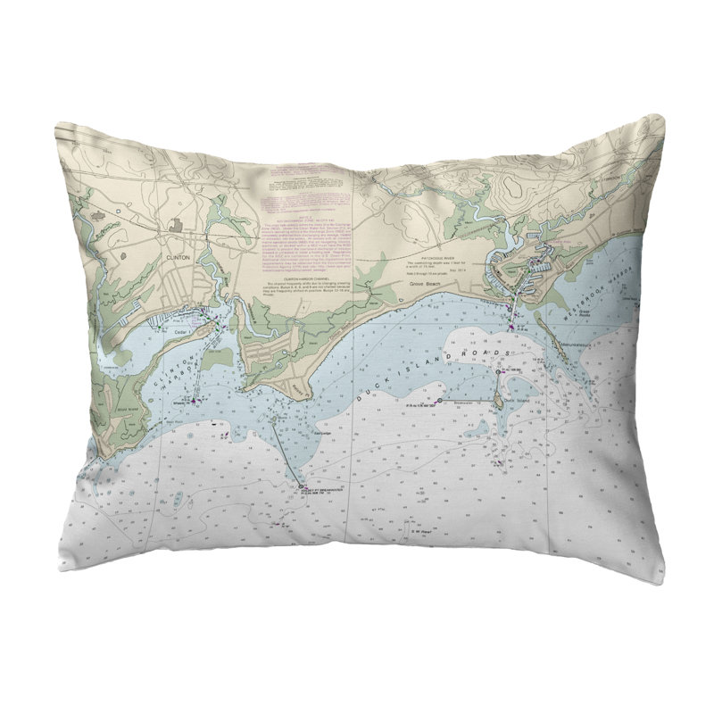 Coussin décoratif extérieur Clinton Harbor to Westbrook Harbor, CT