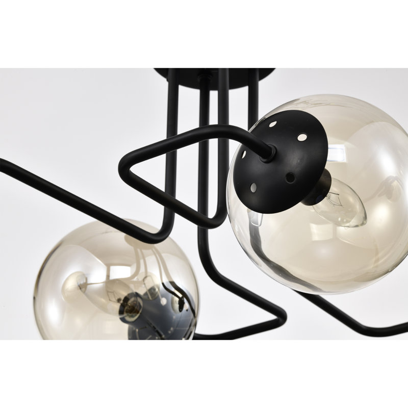 Plafonnier semi-encastré moderne avec abat-jour en verre 4 lumières Dimitra