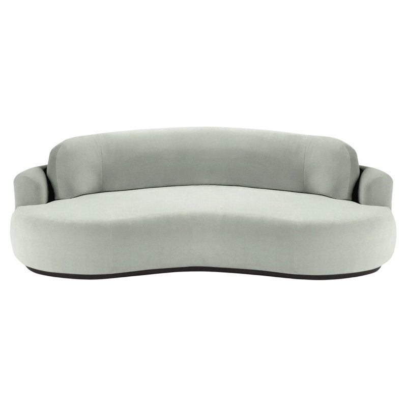 Naked Sofa, Black, Green Velvet, 31" H x 118" W x 52" D
