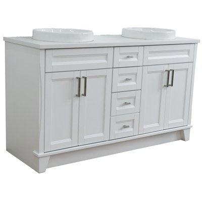 Laurents 61'' Double Bathroom Vanity with Quartz Top