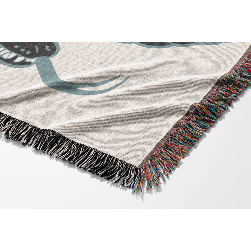 Jeté en mélange de coton Spiga Snake, Gris, L 60 po x l 50 po