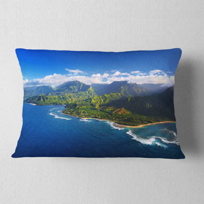 Na Pali Coast Wide View - Beaches Printed Throw Pillow