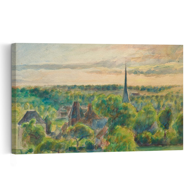 Paysage à Éragny, 1890 - Affiche murale contemporaine représentant un lever de soleil, H 12 po x l 18 po