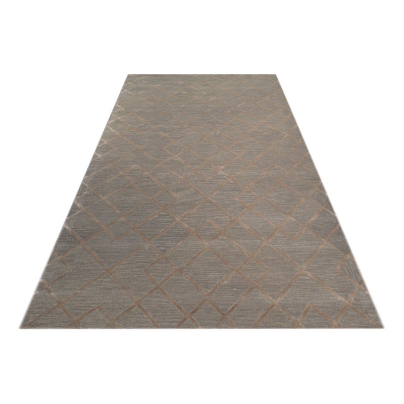 Highway Geometric Wool Area Rug, Rectangle 153 x 244cm