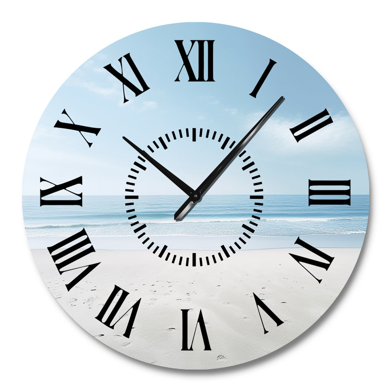 Minimalisme Beachside Serenity - horloge murale, Grand