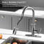 Touchless Kitchen Faucet With Pull Down Sprayer, Dual Sensor Sink Faucets, Stainless Steel Single Handle Faucet-111011211