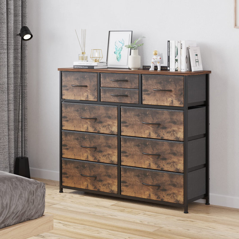 Commode double 39 tiroirs Lothair, Brun rustique