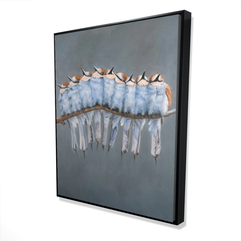 «Bunch Of Small Birds On A Branch», reproduction sur toile