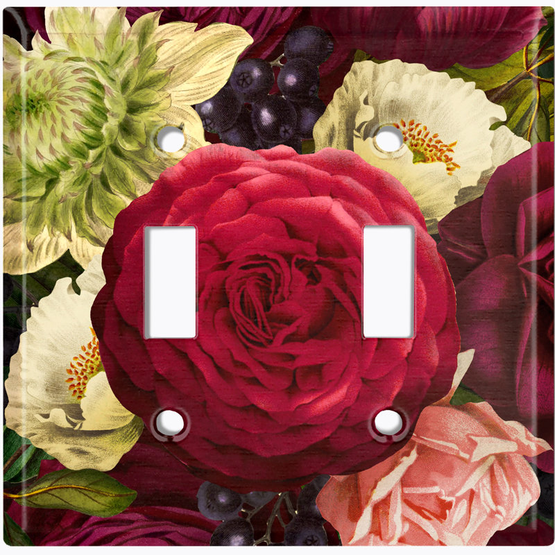 Patterned 2 - Gang Toggle Light Switch Standard Wall Plate