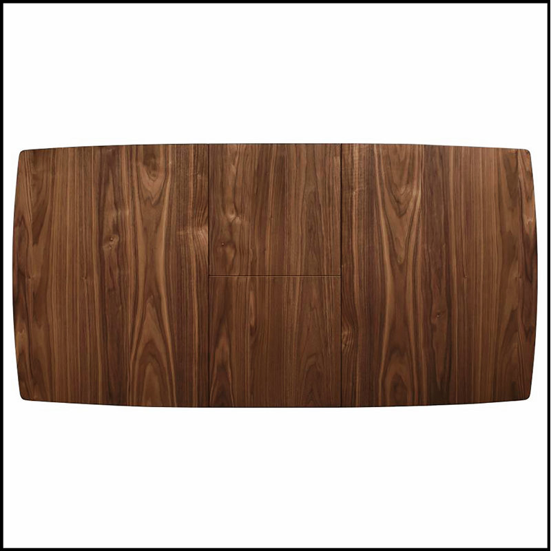Table de salle à manger rectangulaire en noyer naturel, conception intemporelle avec fonctionnalité moderne et fabrication robuste pour des espaces de salle à manger élégants.