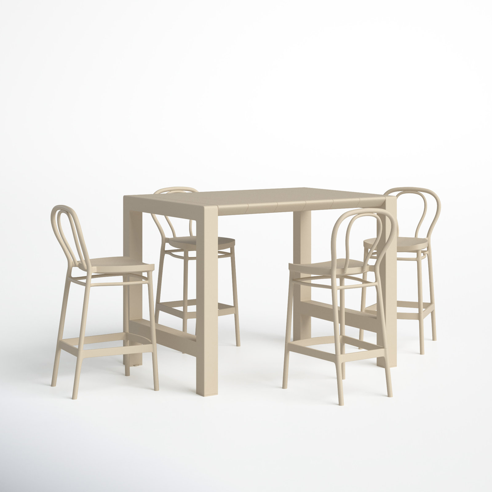 Farrah 39" Patio Dining Set, Taupe